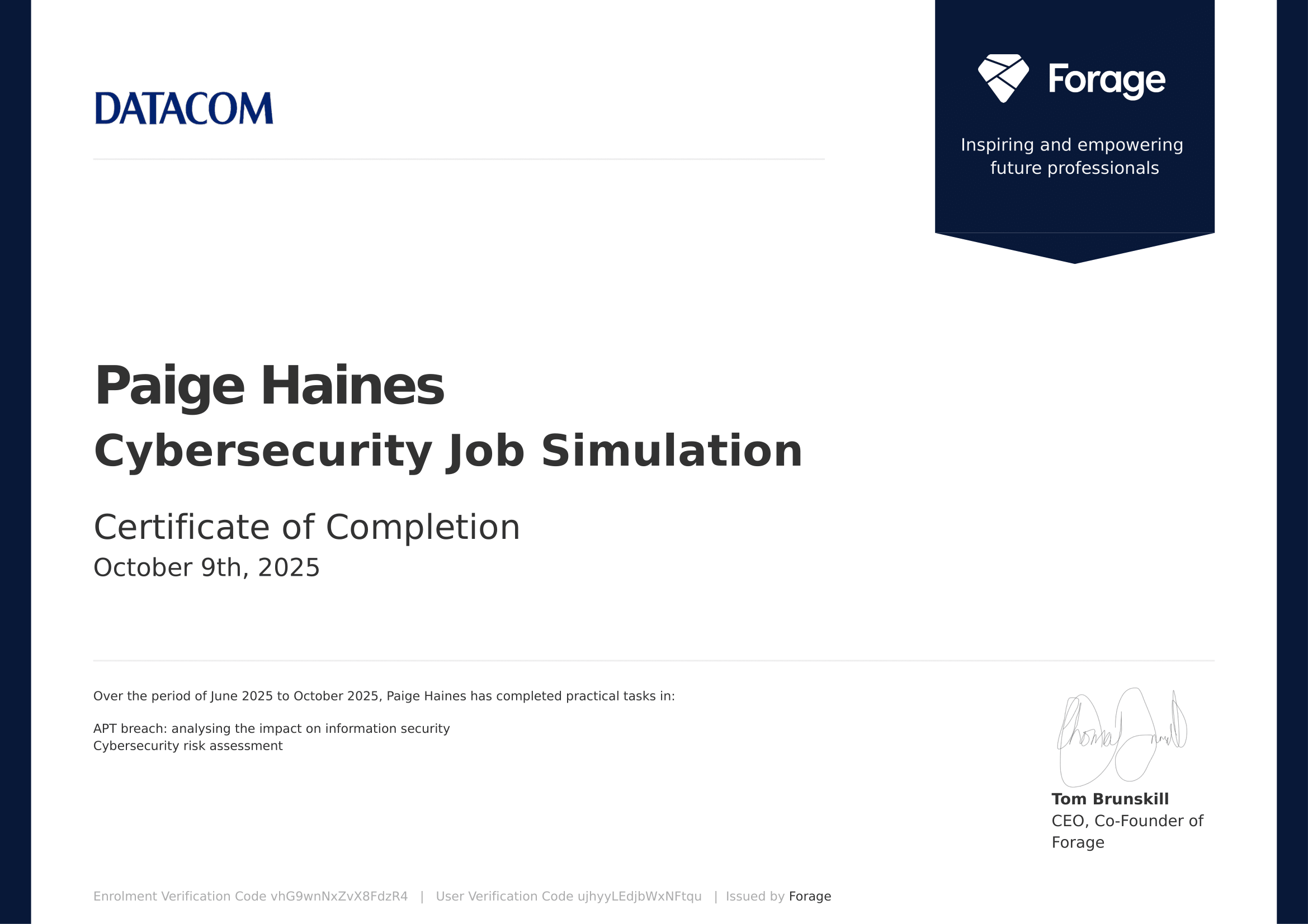 Datacom — Cybersecurity Job Simulation