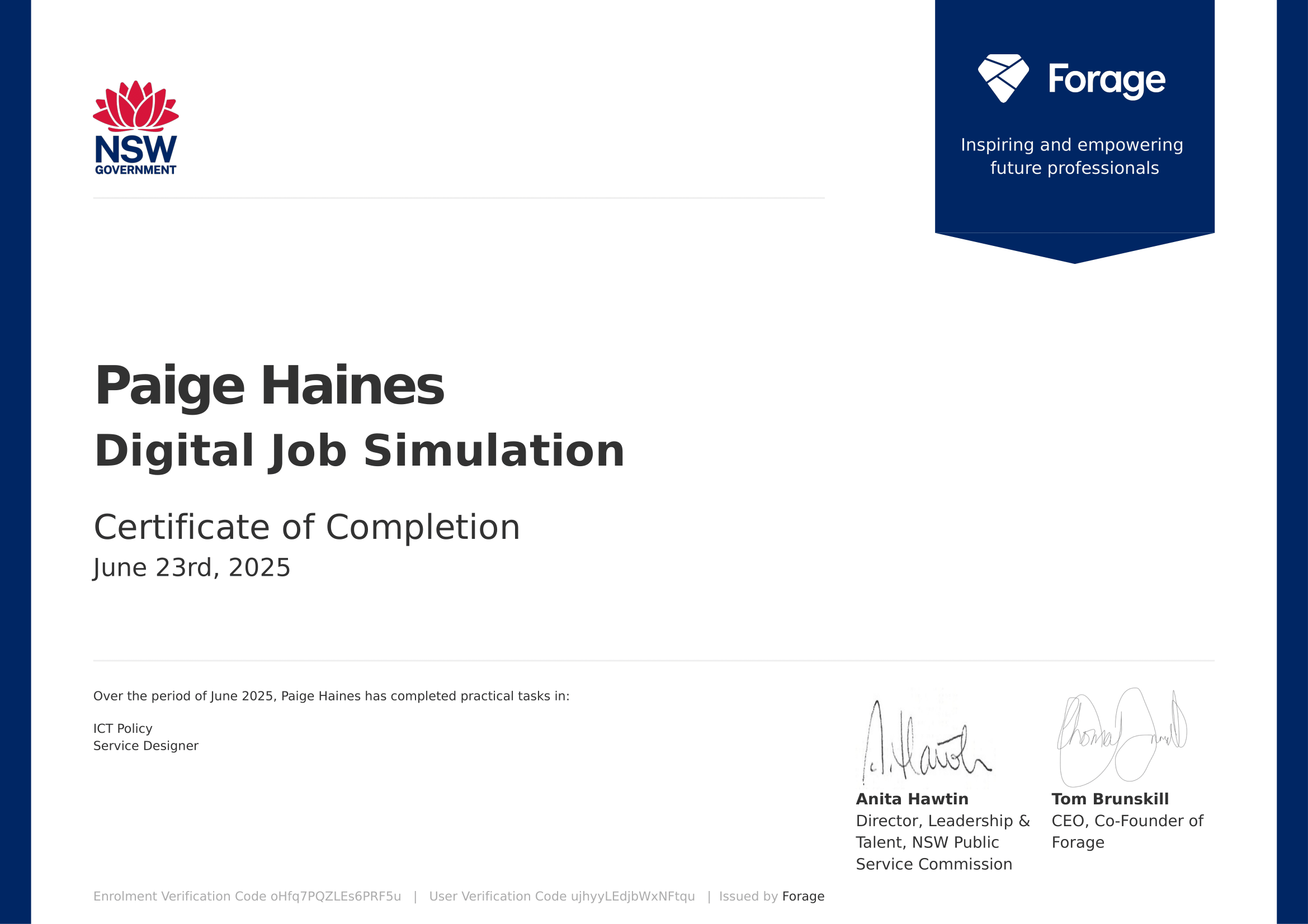 NSW Government — Digital Job Simulation
